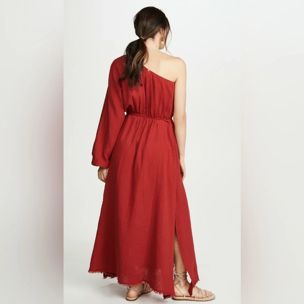 Red Carter Red One-Shoulder Gauzey Maxi Dress NWT - Picture 6 of 10
